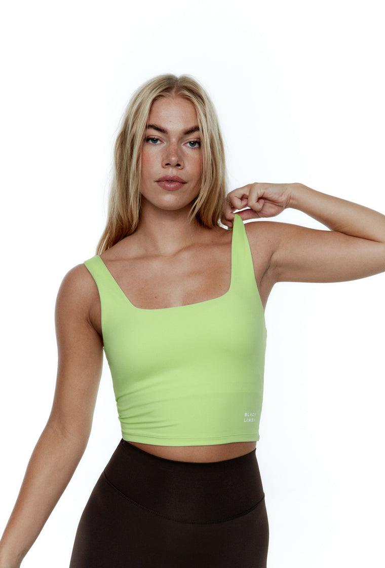 Top deportivo sujeción media Bhakti - Lime-Black Limba