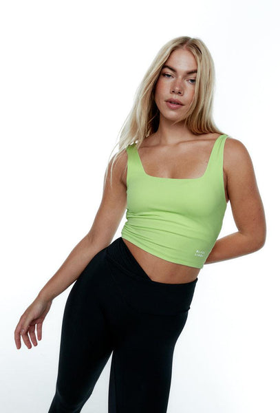 Top deportivo sujeción media Bhakti - Lime-Black Limba