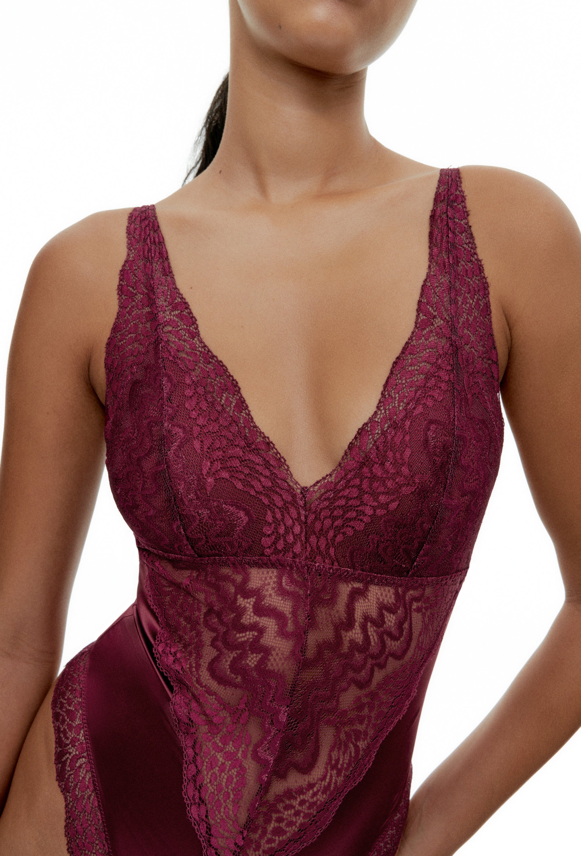 Body Halter Stevie - Burgundy-Black Limba