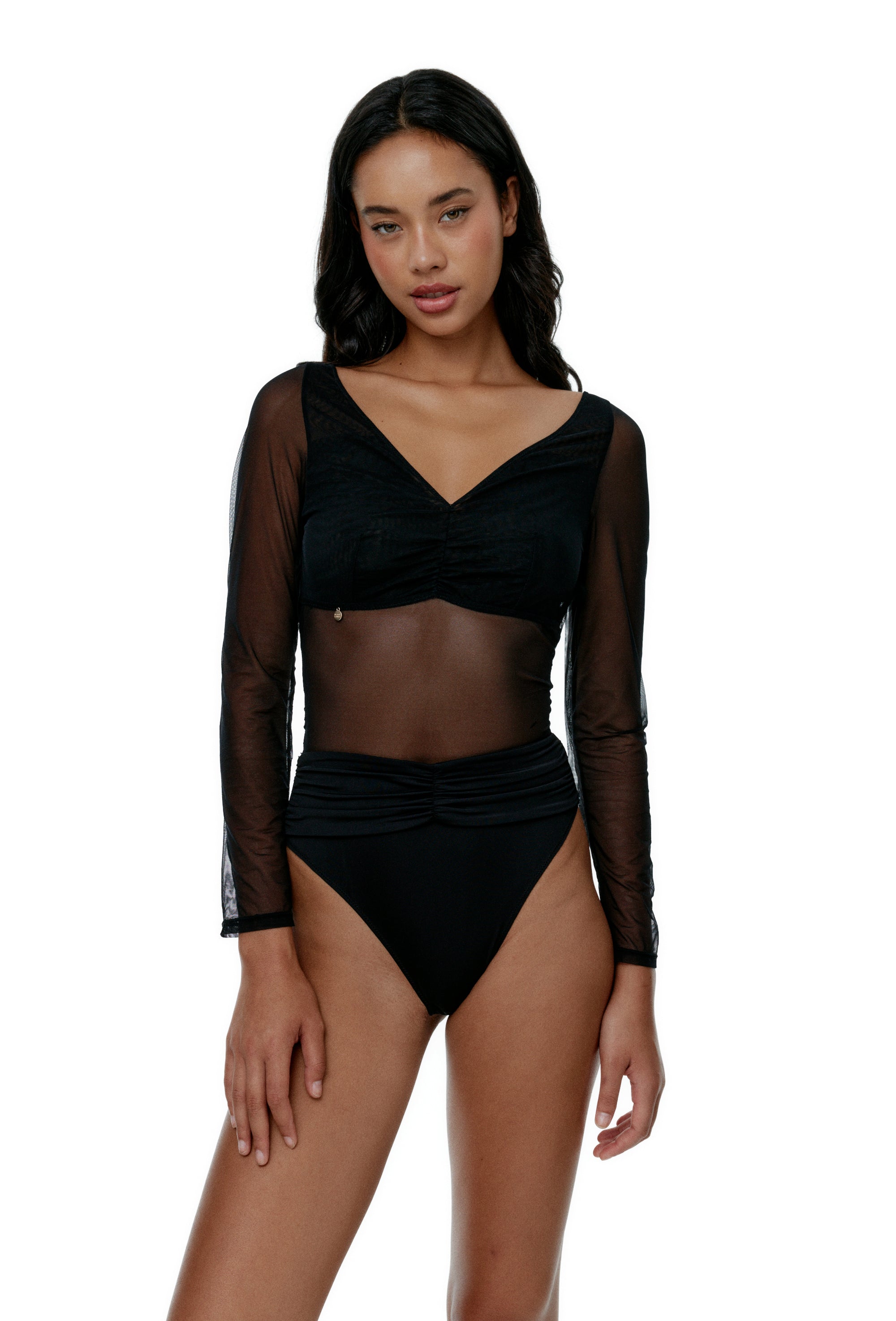 Body manga larga Diana - Black-Black Limba