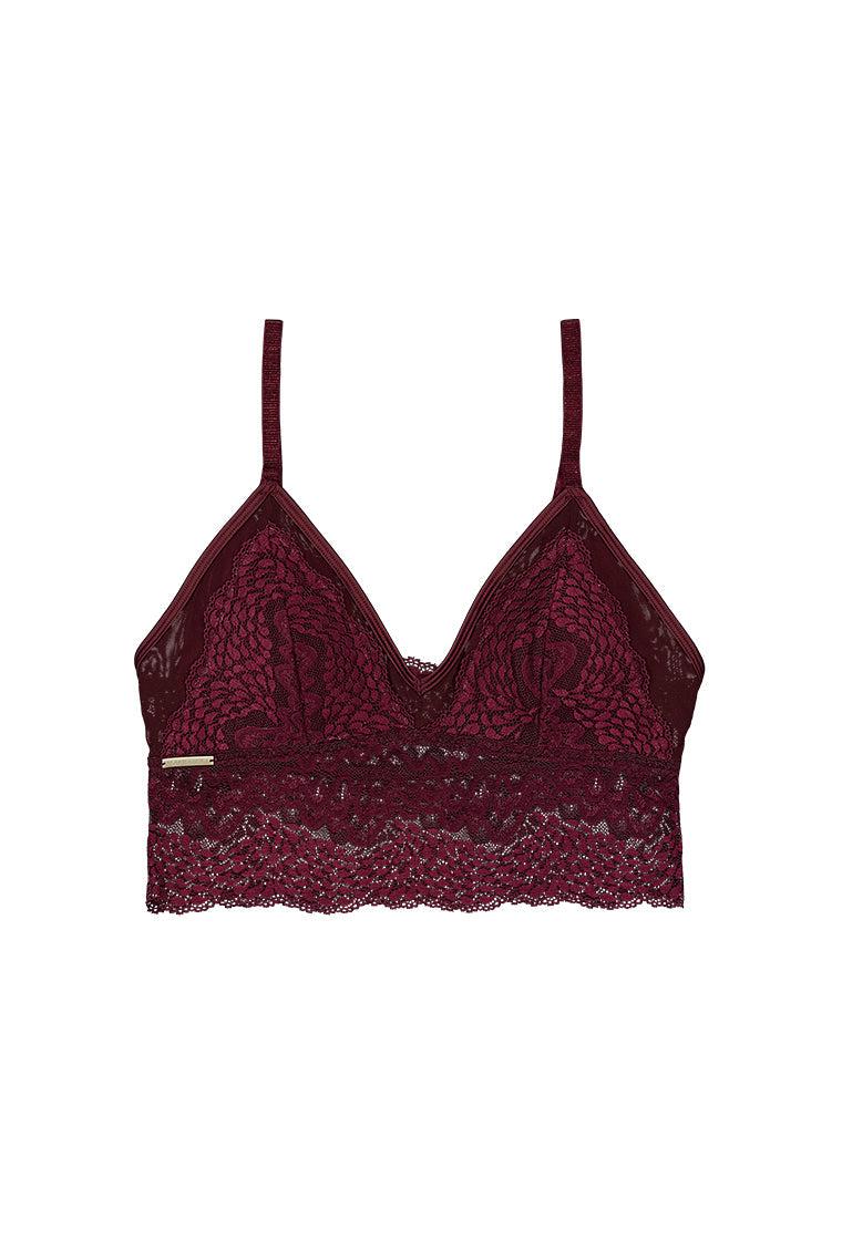 Bralette Crop Top Stevie - Burgundy-Black Limba