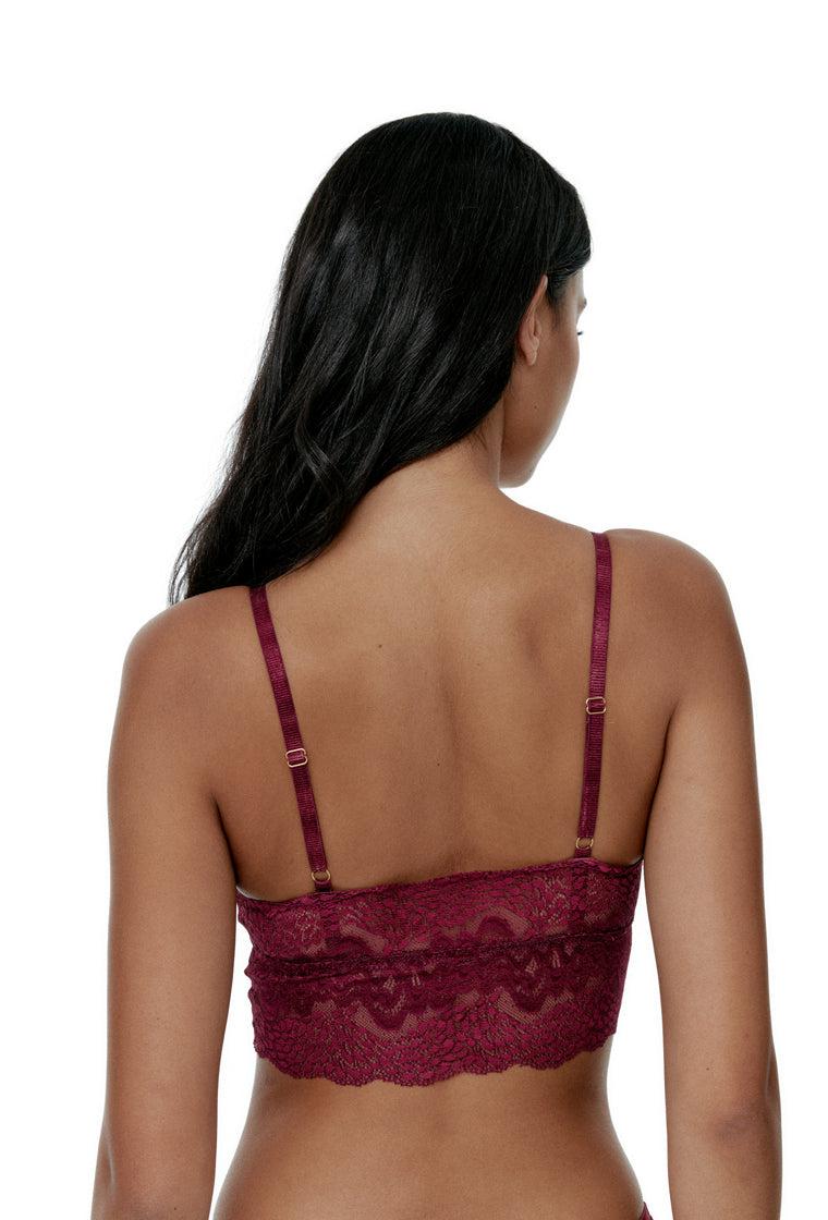 Bralette Crop Top Stevie - Burgundy-Black Limba