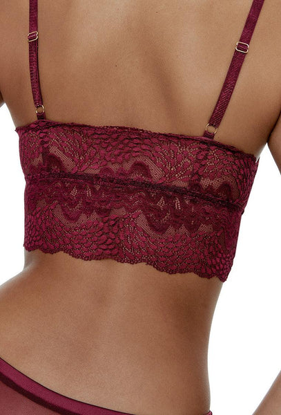 Bralette Crop Top Stevie - Burgundy-Black Limba