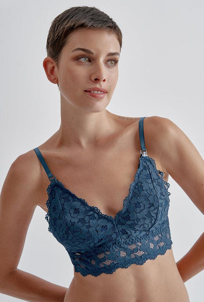 Bralette Maternidad Lactancia Rinku - Navy Blue-Black Limba