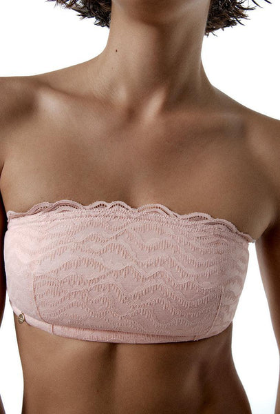 Bralette bandeau Nerine - Pastel pink-Black Limba