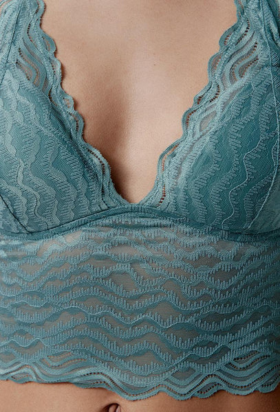 Bralette crop top Ariane - Sea green-Black Limba