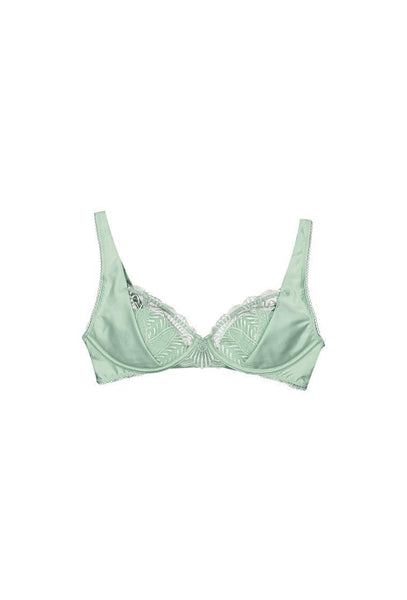 Bralette falso aro Dew - Light mint green-Black Limba