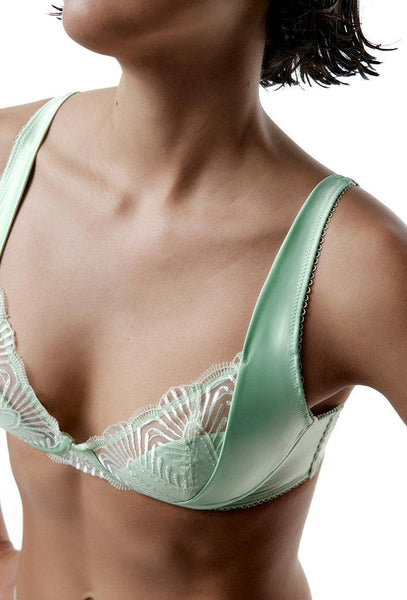 Bralette falso aro Dew - Light mint green-Black Limba