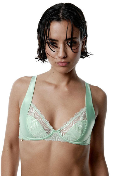 Bralette falso aro Dew - Light mint green-Black Limba