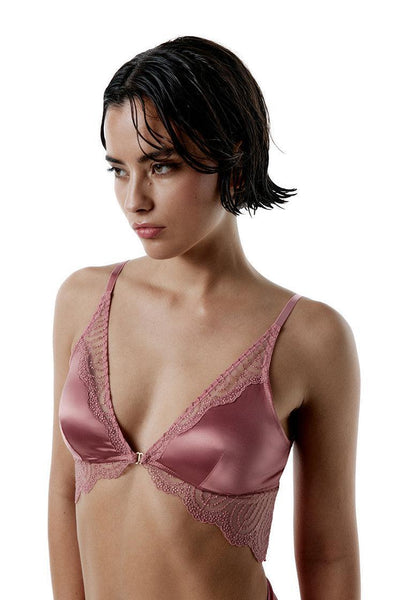 Bralette halter Liora - Dusty rose-Black Limba