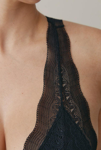 Bralette halter Marie - Black-Black Limba