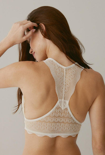 Bralette halter Marie - Cream-Black Limba