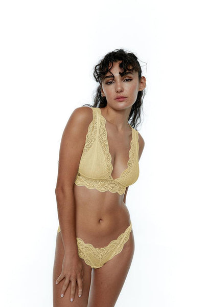 Bralette halter Sunlit - Yellow-Black Limba