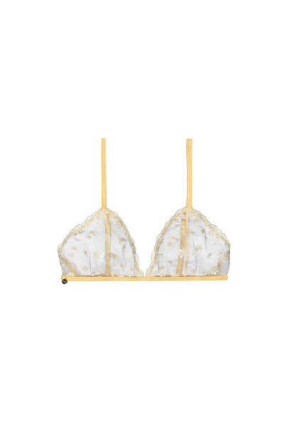 Bralette triangular Kira - Pale yelow-Black Limba