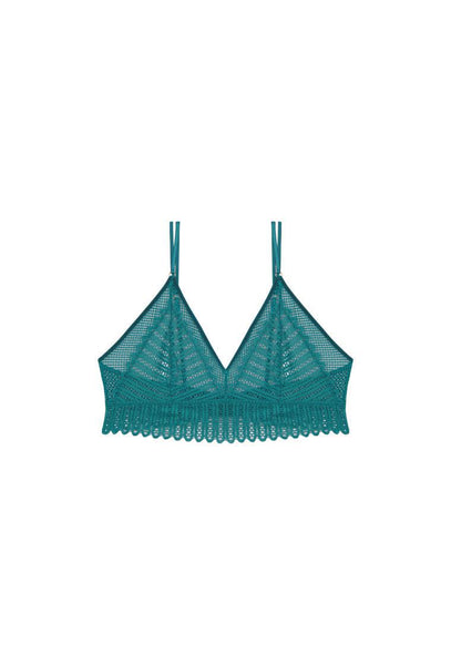 Bralette triangular Masaya - Teal-Black Limba