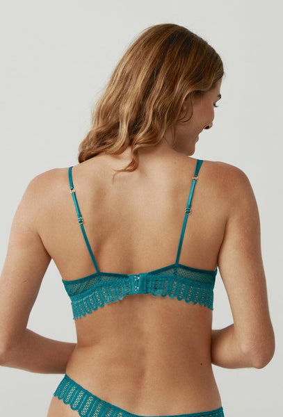 Bralette triangular Masaya - Teal-Black Limba