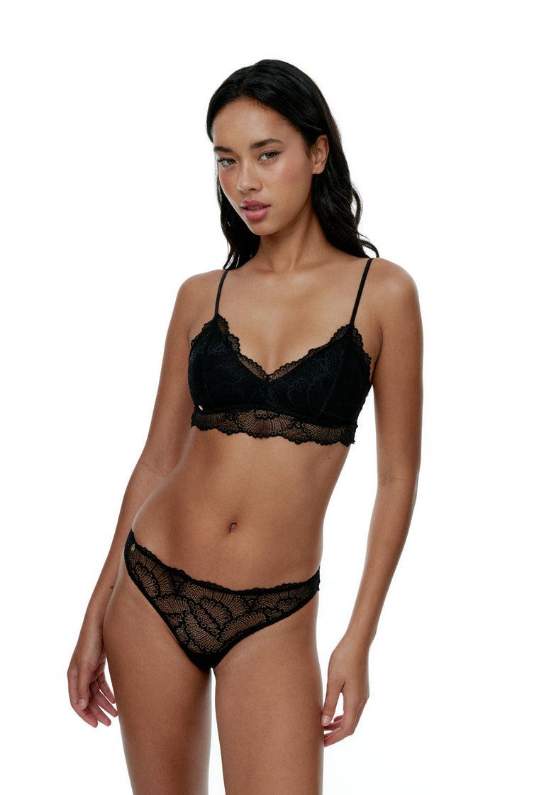 Bralette triangular Maze - Black-Black Limba