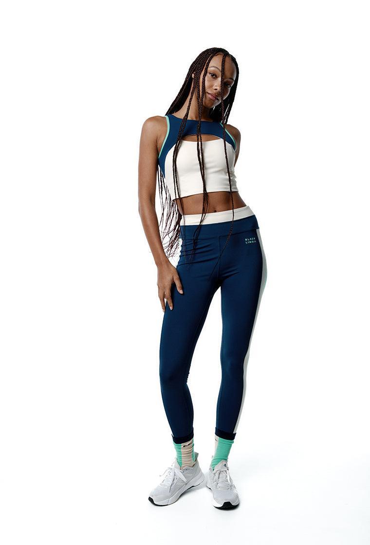 Calcetines largos Row - Striped Green & Blue-Black Limba