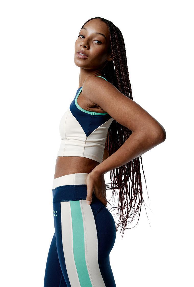 Conjunto deportivo SynergyFit - Cream, Ocean blue & Sage-Black Limba