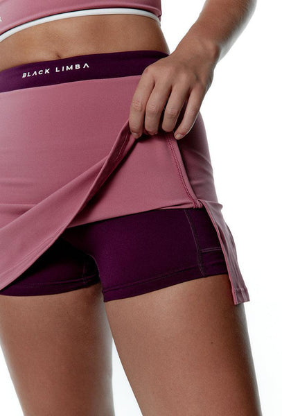 Falda pantalón deportiva Power Play - Dusty rose & Plum-Black Limba