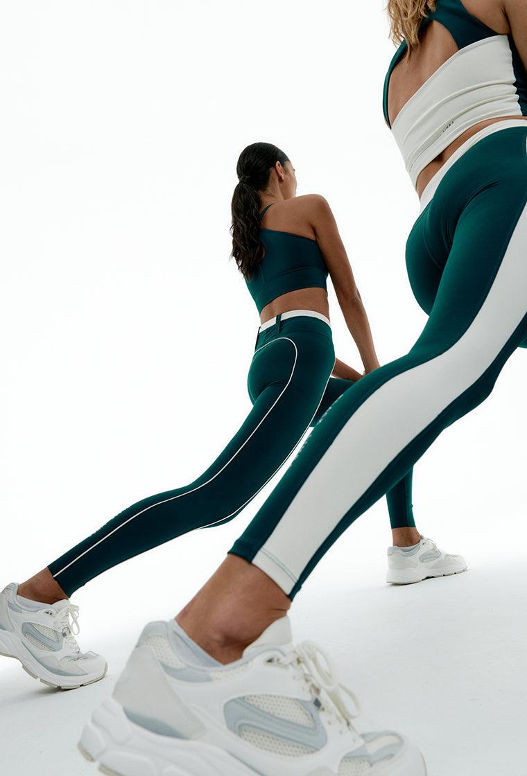 Legging deportivo Bicolor Streetflex - Teal & Cream-Black Limba