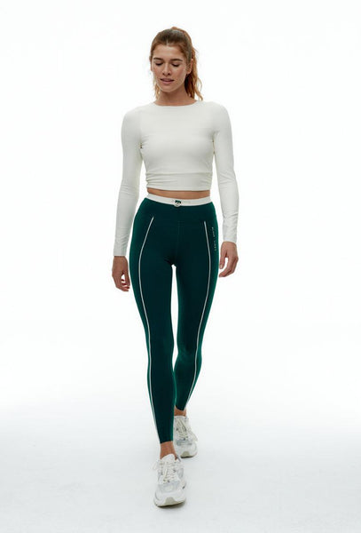 Legging deportivo Bicolor Streetflex - Teal & Cream-Black Limba