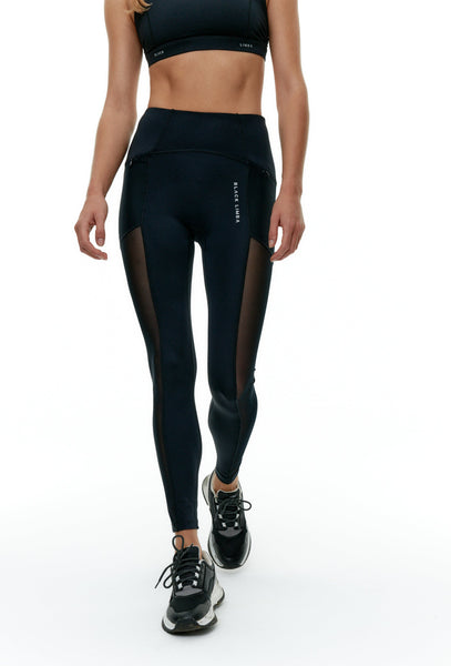 Legging deportivo Skyline Mesh - Black-Black Limba