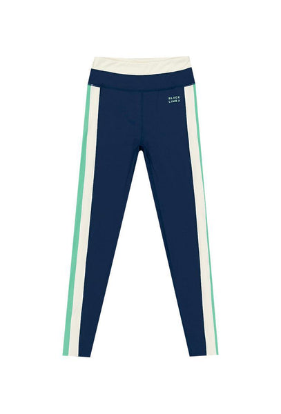 Legging deportivo SynergyFit - Tricolor Cream, Ocean blue & Sage-Black Limba