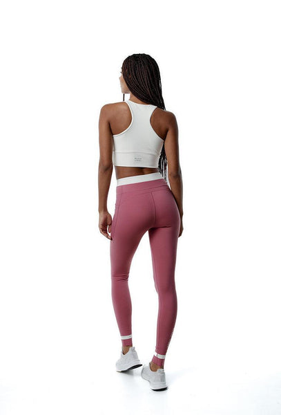 Legging deportivo bicolor CourtEdge - Dusty rose & Cream-Black Limba