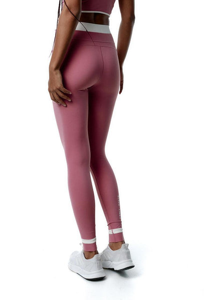 Legging deportivo bicolor CourtEdge - Dusty rose & Cream-Black Limba