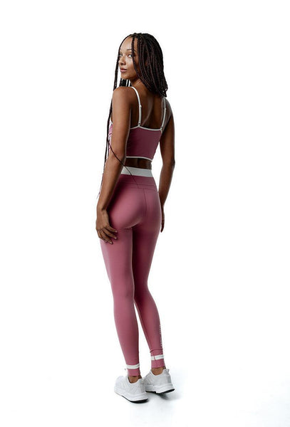 Legging deportivo bicolor CourtEdge - Dusty rose & Cream-Black Limba