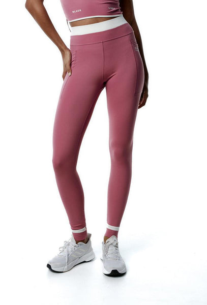 Legging deportivo bicolor CourtEdge - Dusty rose & Cream-Black Limba