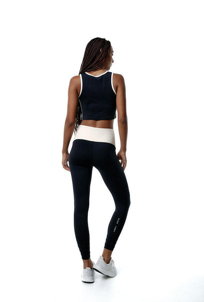 Legging deportivo bicolor Evolve - Black & Cream-Black Limba