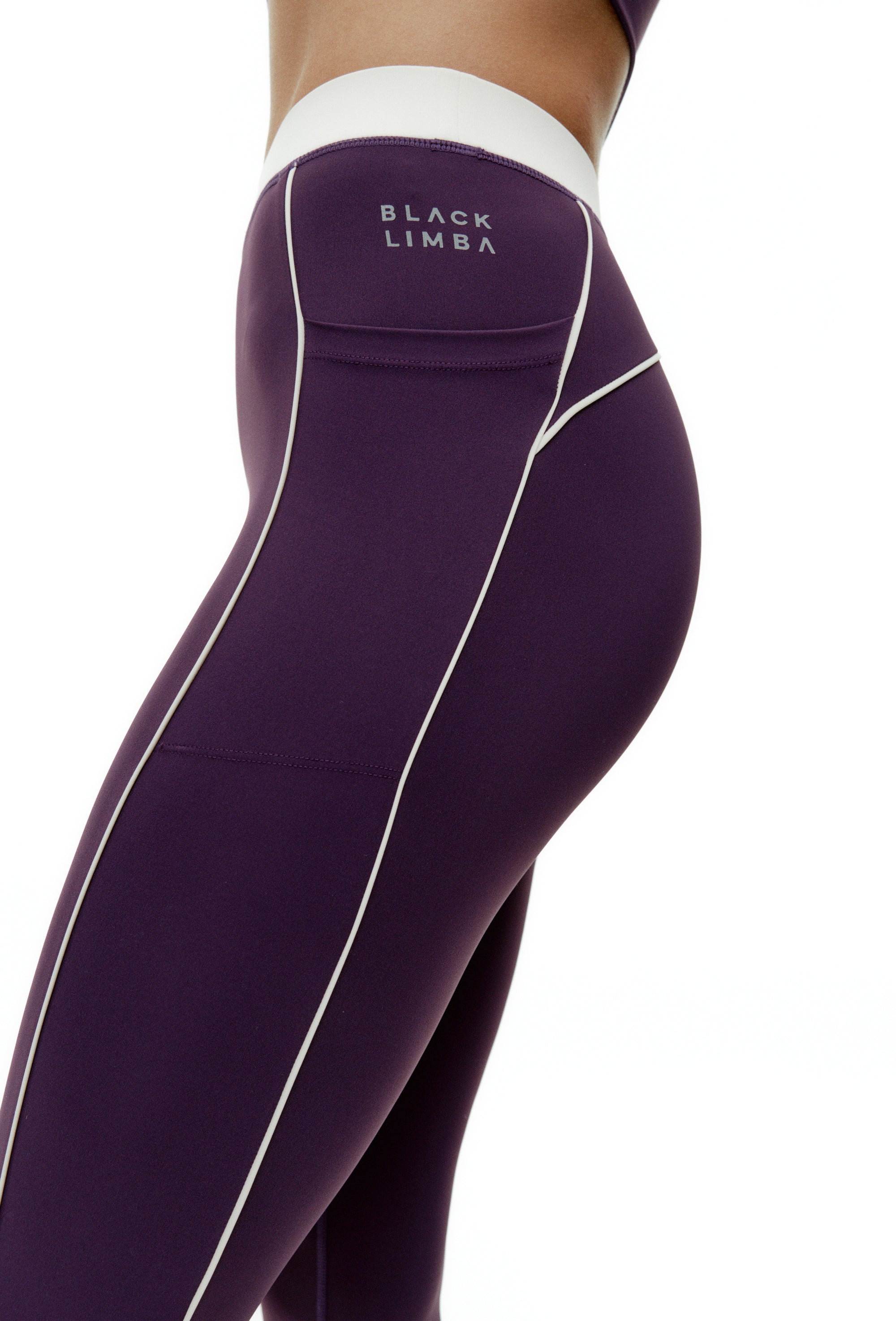 Legging deportivo bicolor Karma - Midnight Plum-Black Limba