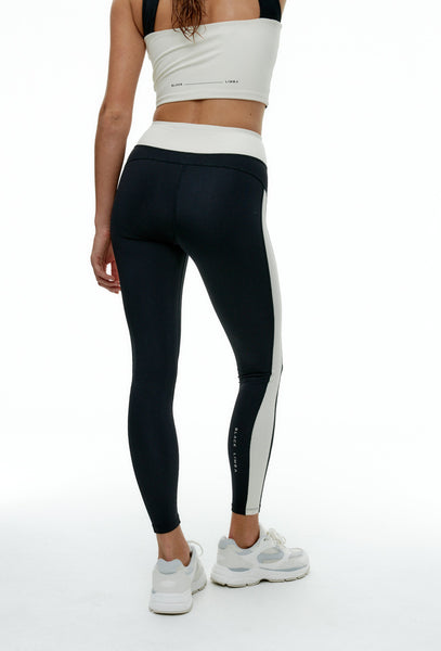 Legging deportivo bicolor Shadow Line - Black & Cream-Black Limba