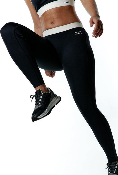 Legging deportivo compresivo Nova - Black & Cream-Black Limba