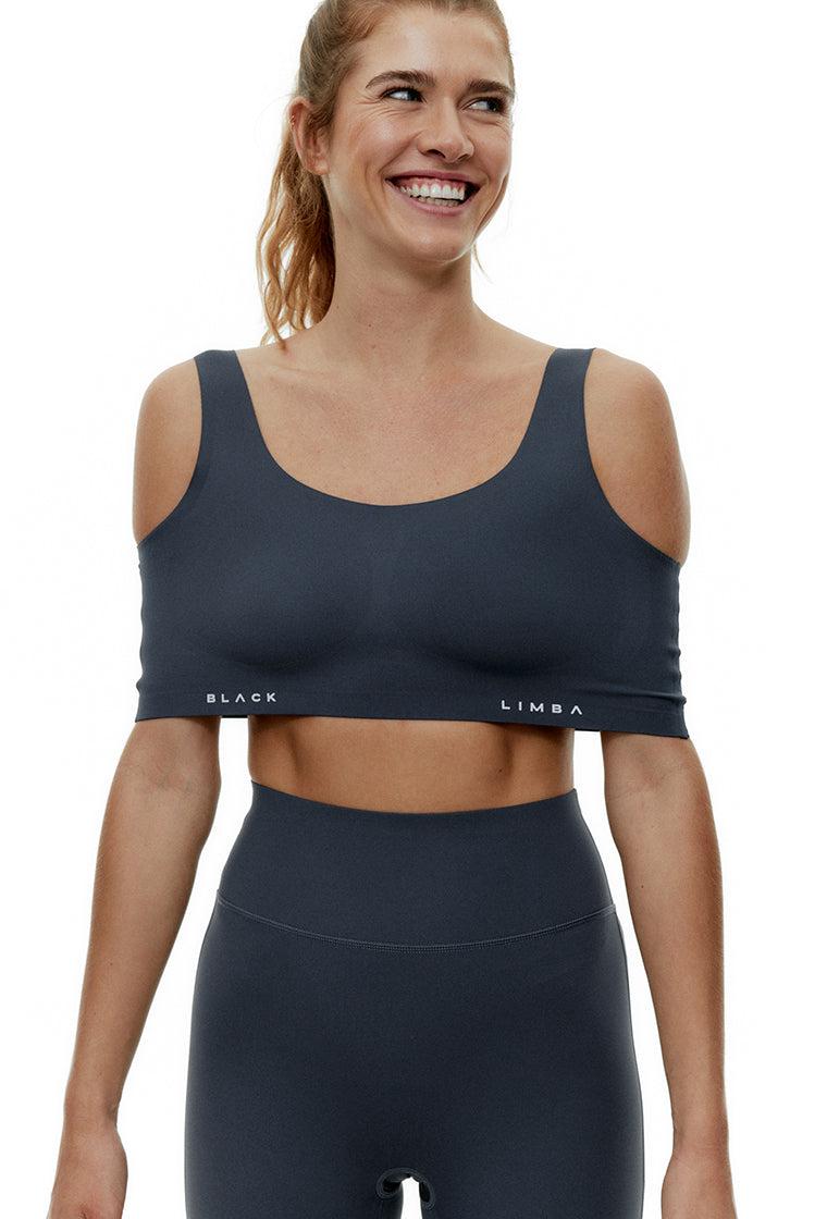 Top deportivo sujeción media One Size - Grey-Black Limba