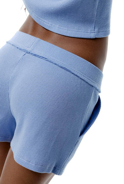 Short deportivo de algodón Omnia - Sky blue-Black Limba