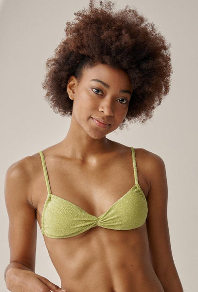 Top bikini balconette Bora - Lime-Black Limba