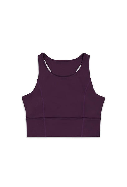 Top deportivo sujeción alta Diardi - Midnight Plum-Black Limba