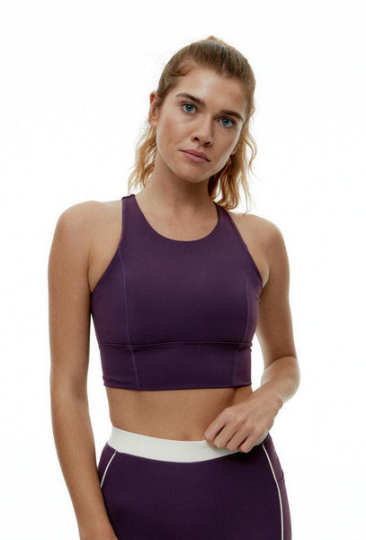 Top deportivo sujeción alta Diardi - Midnight Plum-Black Limba