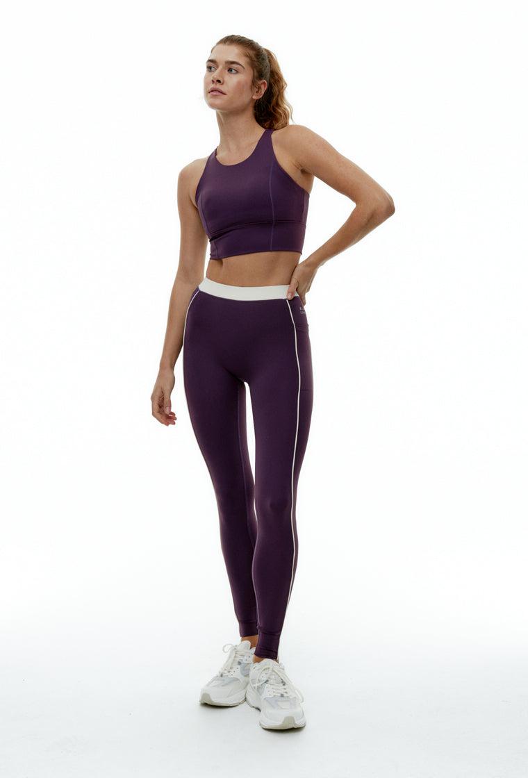 Top deportivo sujeción alta Diardi - Midnight Plum-Black Limba