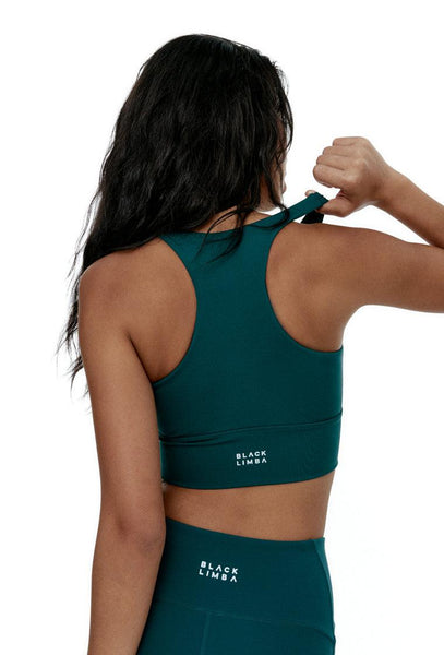 Top deportivo sujeción alta Diardi - Teal-Black Limba