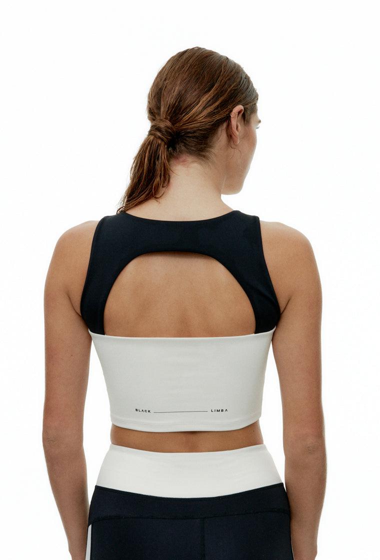 Top deportivo sujecion alta Flexfit Black Cream