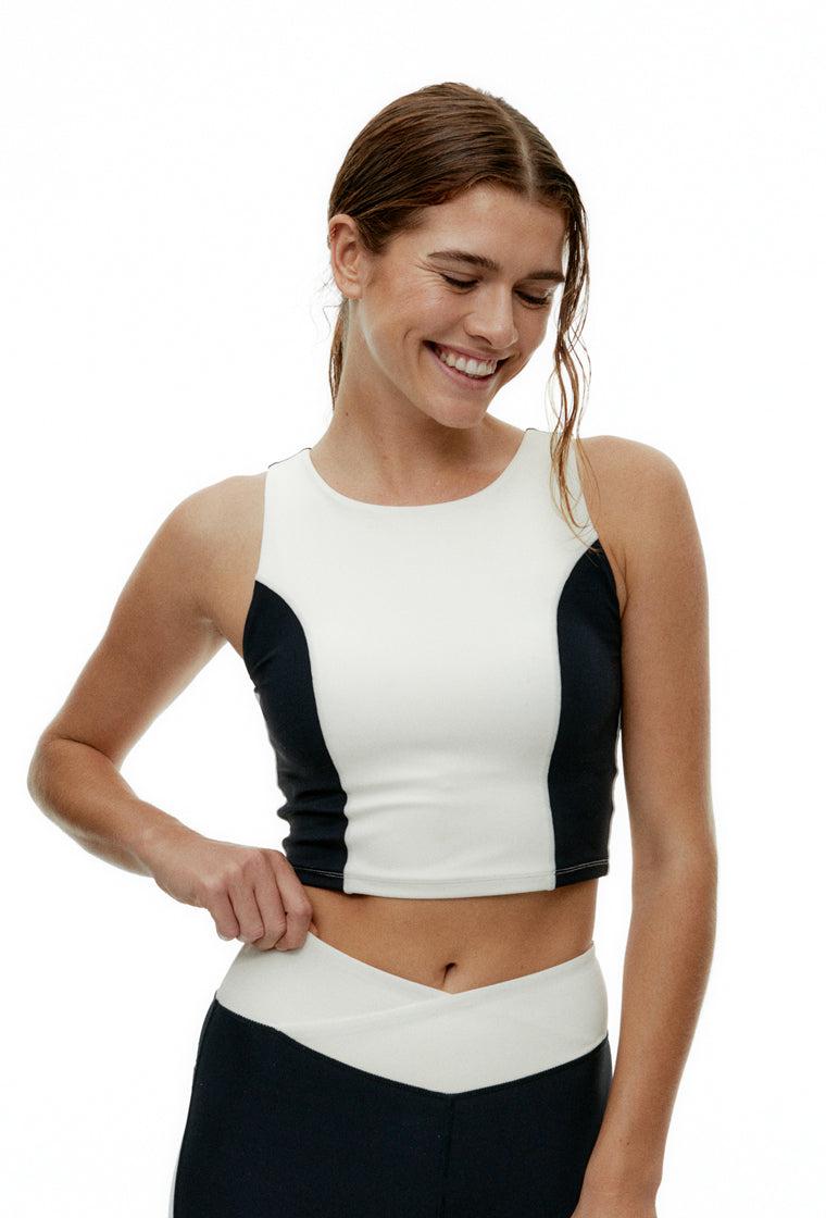 Top deportivo sujeción alta Flexfit - Black & Cream-Black Limba