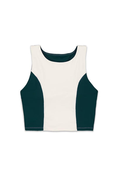 Top deportivo sujeción alta Flexfit - Teal & Cream-Black Limba