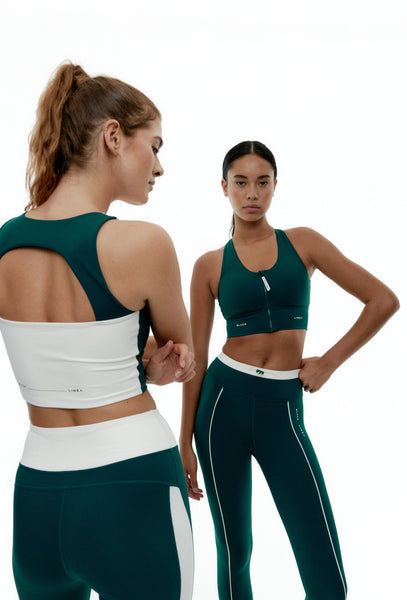 Top deportivo sujeción alta Flexfit - Teal & Cream-Black Limba