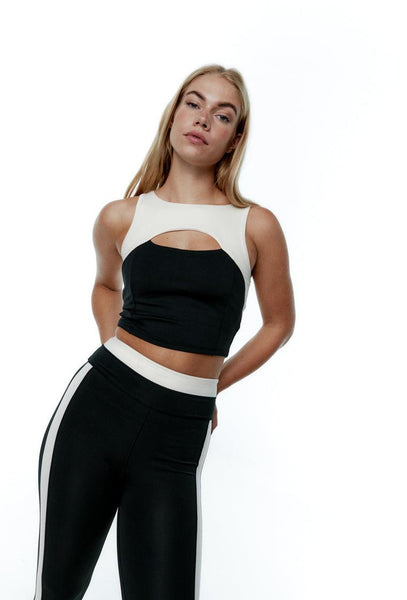 Top deportivo sujeción alta Taijitu - Black-Black Limba