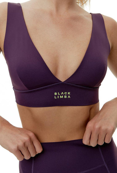 Top deportivo sujeción baja Curve Line - Midnight Plum-Black Limba